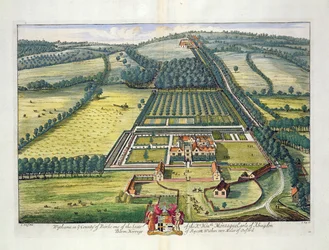 Wytham in der Grafschaft Berkshire, graviert von Johannes Kip